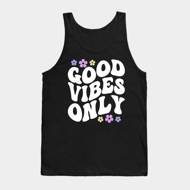 Good vibes only white Tank Top by Qwerty